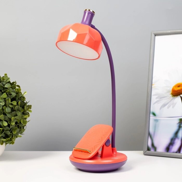 Настольная лампа Эдельс LED 3Вт 3000-6000К USB АКБ оранжевый 12,5х12,5х39,5 см RISALUX от компании Интернет-магазин "Flap" - фото 1