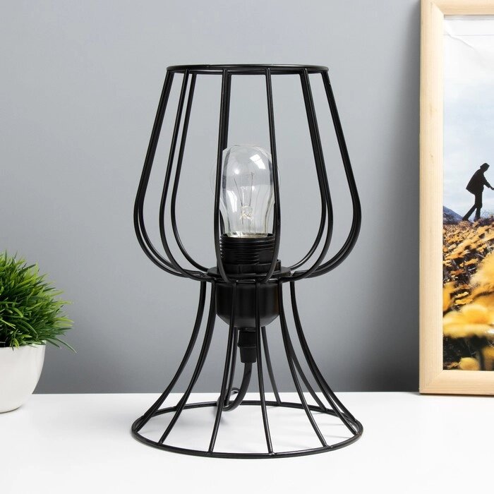 Настольная лампа 'Фрейя' Е27 40Вт черный 16х16х23см RISALUX от компании Интернет-магазин "Flap" - фото 1