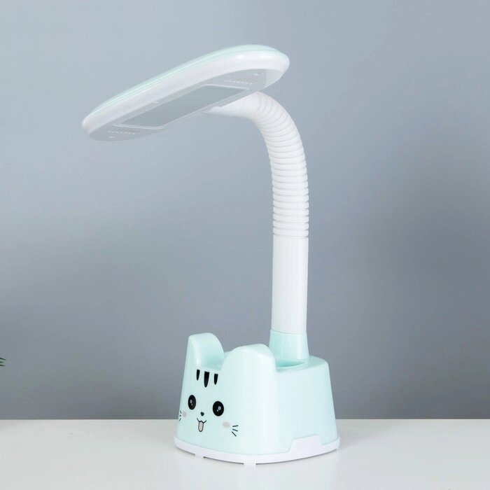Настольная лампа 'Котёнок' LED 3Вт голубой 11х26х43 см RISALUX от компании Интернет-магазин "Flap" - фото 1