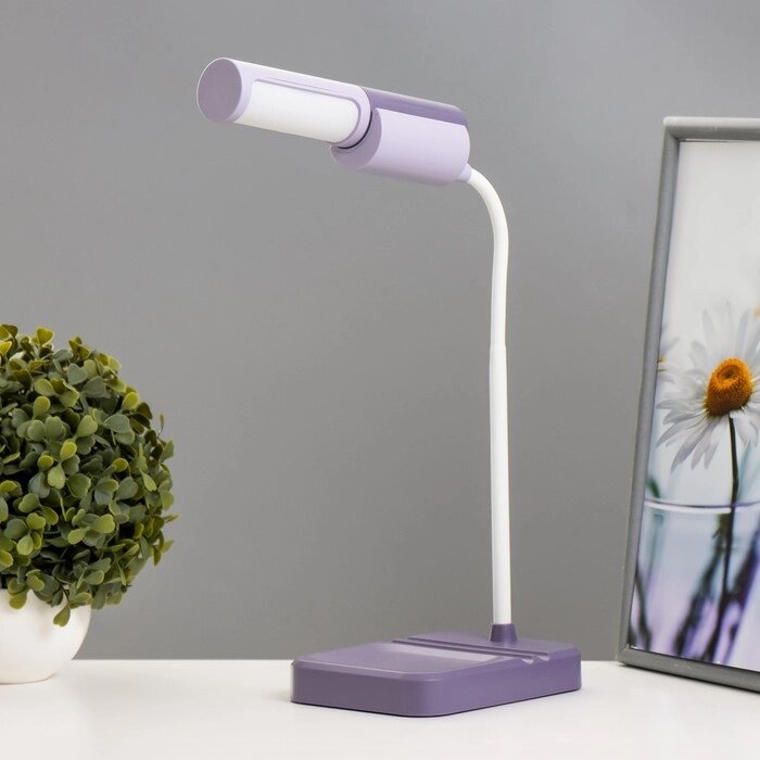 Настольная лампа 'Лансер' LED 3,5Вт USB АКБ фиолетовый 11х15х45 см RISALUX от компании Интернет-магазин "Flap" - фото 1