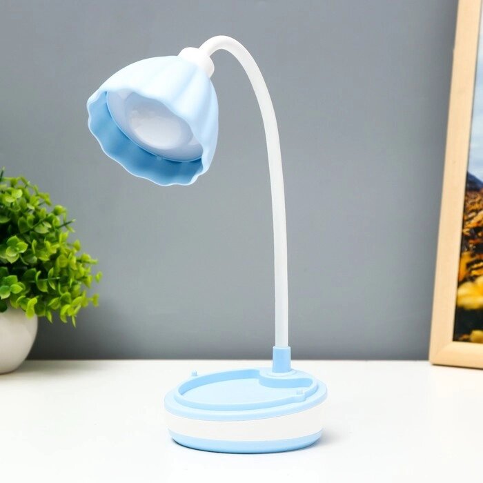 Настольная лампа 'Лайни' LED 2Вт USB АКБ синий 10,5x10,5x37 см RISALUX от компании Интернет-магазин "Flap" - фото 1