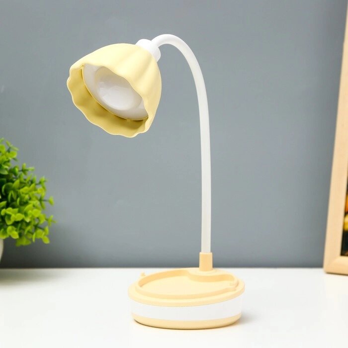 Настольная лампа 'Лайни' LED 2Вт USB АКБ жёлтый 10,5x10,5x37 см RISALUX от компании Интернет-магазин "Flap" - фото 1