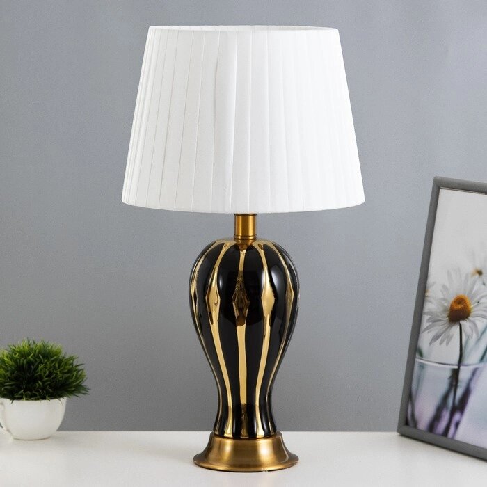 Настольная лампа 'Лоренза' Е27 40Вт черный -золотой 28х28х51 см RISALUX от компании Интернет-магазин "Flap" - фото 1