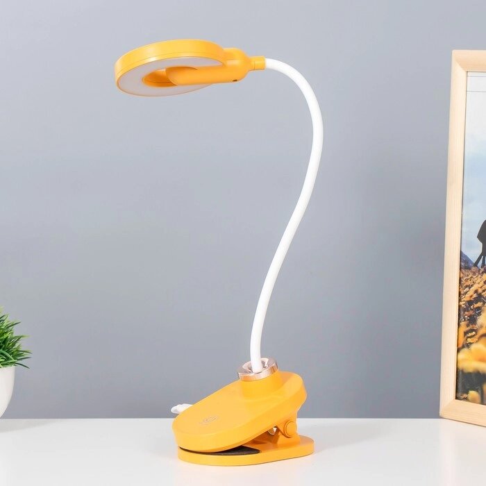 Настольная лампа на прищепке 'Блум' LED 3Вт АКБ USB оранжевый 8х12х42,5 см RISALUX от компании Интернет-магазин "Flap" - фото 1