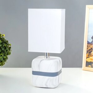Настольная лампа 'Оливия' Е14 40Вт бело-серый 12,5х12,5х30 см RISALUX