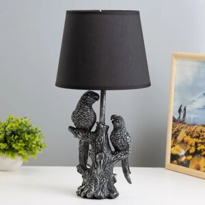 Настольная лампа 'Попугаи' Е27 40Вт чёрный с серебряной патиной 22х22х43 см RISALUX