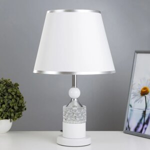 Настольная лампа с подсветкой 'Жасмин' Е27 40Вт бело-хромовый 28х28х45,5 см