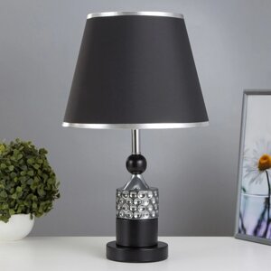 Настольная лампа с подсветкой 'Жасмин' Е27 40Вт черно-хромовый 28х28х45,5 см
