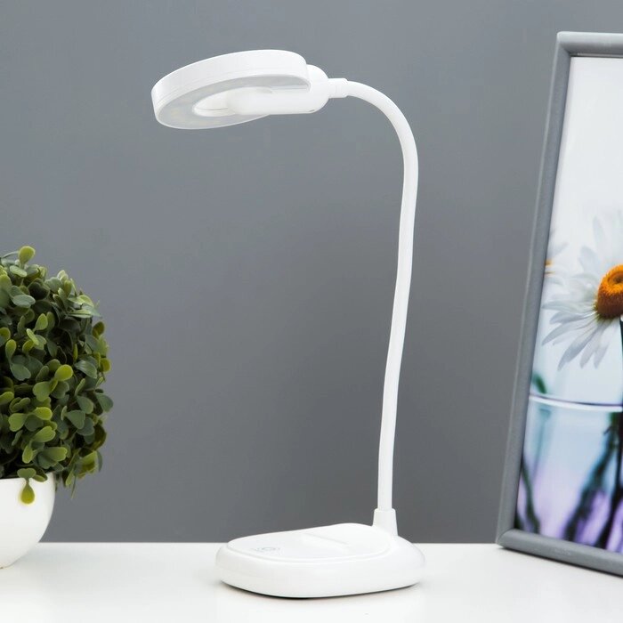 Настольная лампа сенсорная 'Артено' LED 3Вт USB белый 14,5х11,5х44 см RISALUX от компании Интернет-магазин "Flap" - фото 1