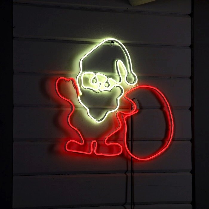 Неоновая фигура 'Дед Мороз с подарками', 70 x 85 см, 560 LED, 220 В, свечение зелёное от компании Интернет-магазин "Flap" - фото 1