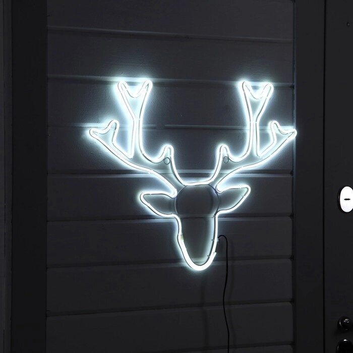 Неоновая фигура 'Олень', 70 x 59 см, 448 LED, 220 В, свечение белое от компании Интернет-магазин "Flap" - фото 1