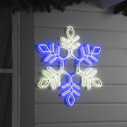 Неоновая фигура 'Снежинка'57 см, 576 LED, 12 В, 8 режимов, свечение синее/белое