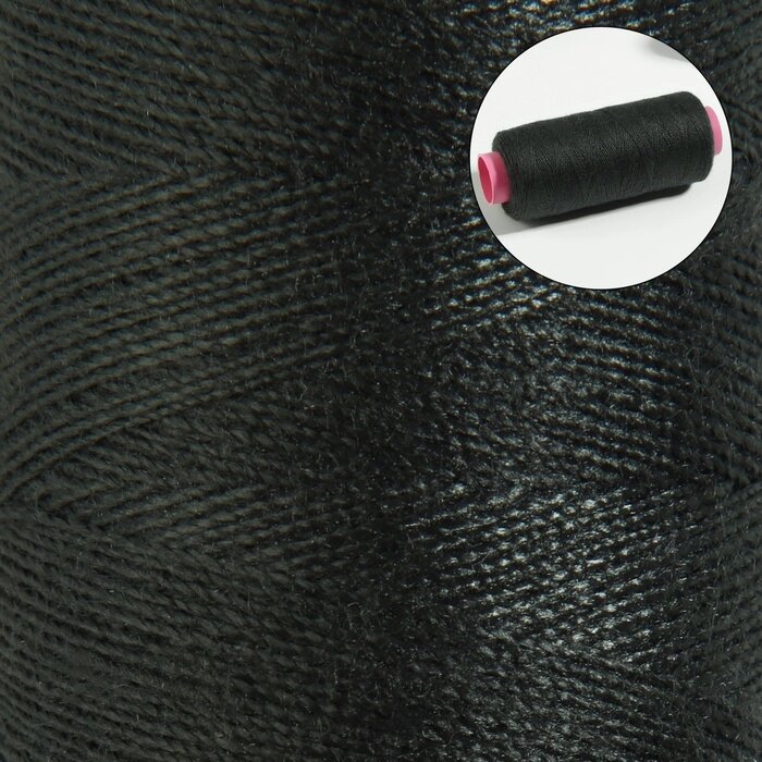 Нитки 40/2, 200 м, цвет графитовый чёрный 373 (комплект из 10 шт.) от компании Интернет-магазин "Flap" - фото 1