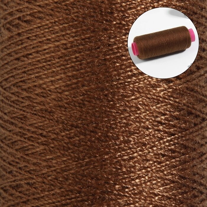 Нитки 40/2, 200 м, цвет тёмно-коричневый 488 (комплект из 10 шт.) от компании Интернет-магазин "Flap" - фото 1