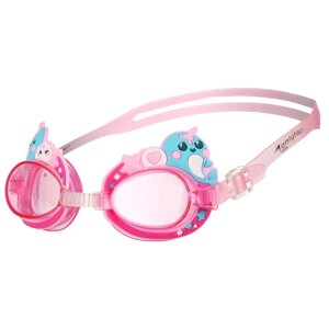 Очки для плавания детские ONLYTOP 'Нарвалы'беруши, цвет розовый