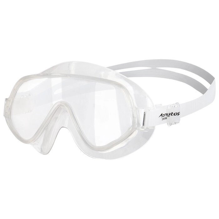 Очки-полумаска для плавания ONLYTOP, цвет белый/прозрачный от компании Интернет-магазин "Flap" - фото 1