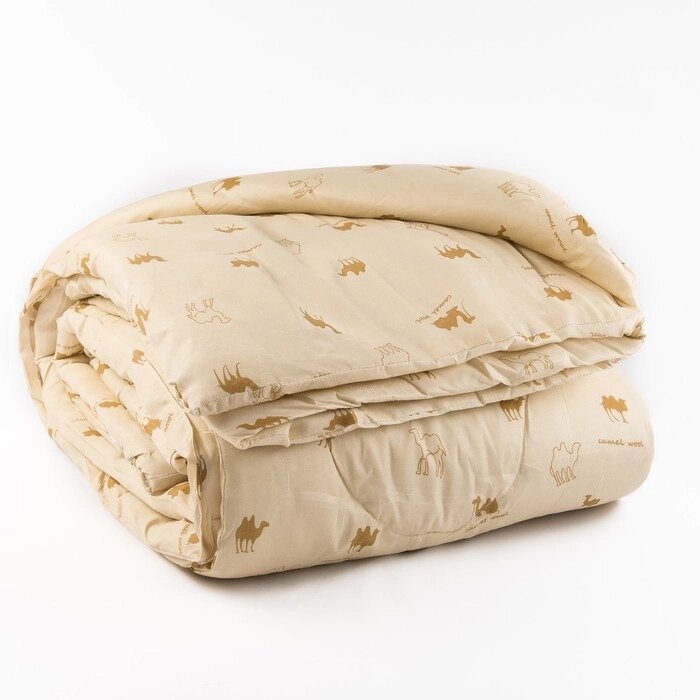 Одеяло Верблюжья шерсть 220x205 см, полиэфирное волокно 200 гр/м, пэ 100 от компании Интернет-магазин "Flap" - фото 1