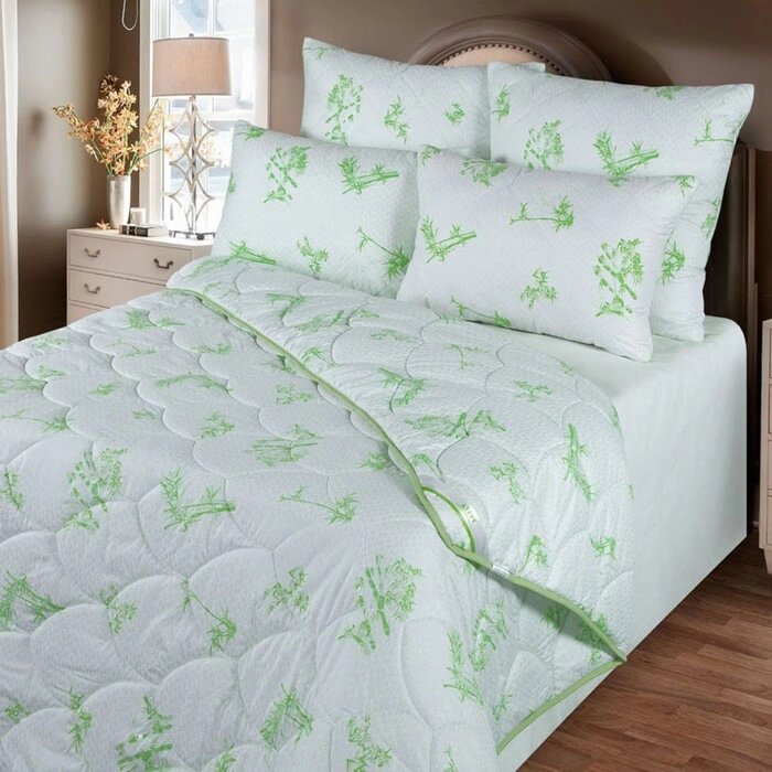Одеяло зимнее 140х205, бамбуковое волокно, ткань глосс-сатин, полиэстер от компании Интернет-магазин "Flap" - фото 1