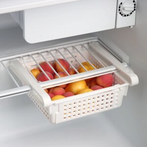 Органайзер для холодильника раздвижной 'Лофт'19,7x20x7,7 см, цвет белый