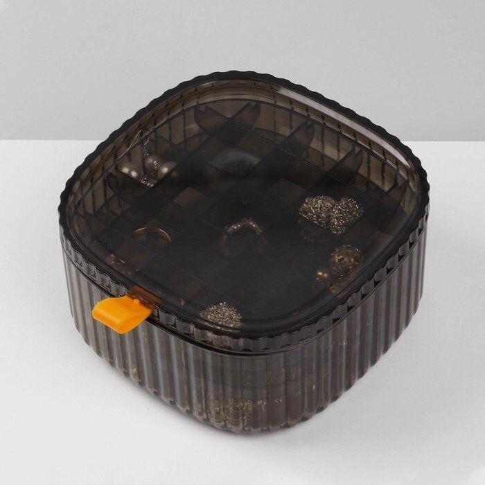 Органайзер для хранения украшений 'Лео' 3 уровня, 32 ячейки, 15x15x7,5 см, цвет коричневый от компании Интернет-магазин "Flap" - фото 1