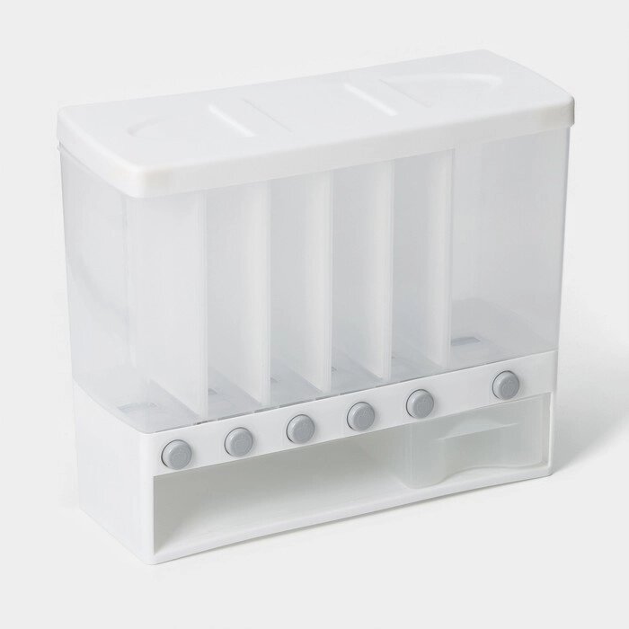 Органайзер для сыпучих продуктов с 6 ячейками, 39x14,5x32 см, цвет белый от компании Интернет-магазин "Flap" - фото 1