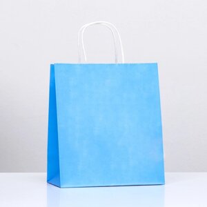 Пакет крафт 'Радуга'синий, 22 х 12 х 25 см, 150 г/м2