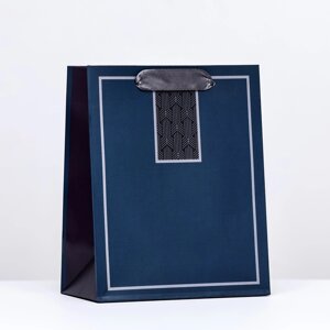 Пакет подарочный 'Текстура'темно-синий, 18 х 22,3 х 10 см