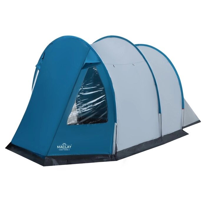 Палатка кемпинговая Maclay FAMILY TUNNEL 3, р. 180+200х210х170 см, 3-местная от компании Интернет-магазин "Flap" - фото 1