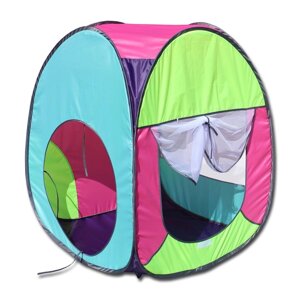 Палатка квадратная 'Радужный домик'4 грани, фиолетовый/лимон/розовый/бирюза