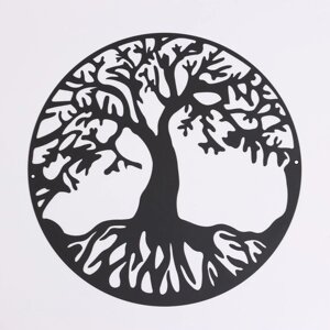 Панно 'Дерево жизни' черное, d-400мм