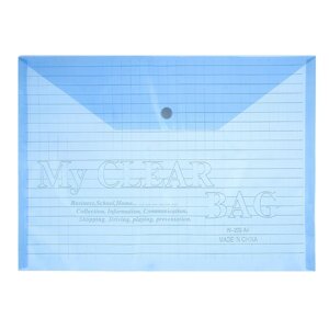 Папка-конверт на кнопке, А4, 140 мкм, Calligrata 'Клетка'тонированная, синяя (комплект из 12 шт.)