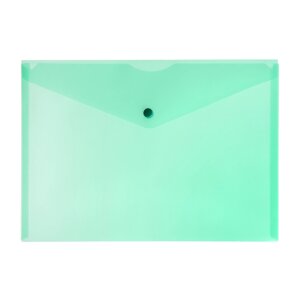 Папка-конверт на кнопке А4, 150 мкм, Calligrata, прозрачная, зелёная (комплект из 10 шт.)