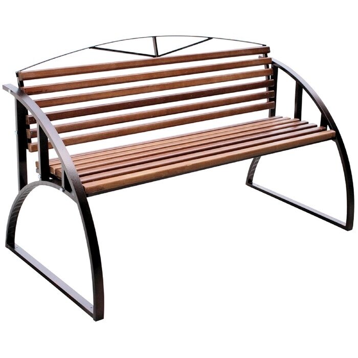 Парковая скамейка 'Модерн' для дачи и сада, 1.58х0.8х1 м, деревянная, металлический каркас от компании Интернет-магазин "Flap" - фото 1
