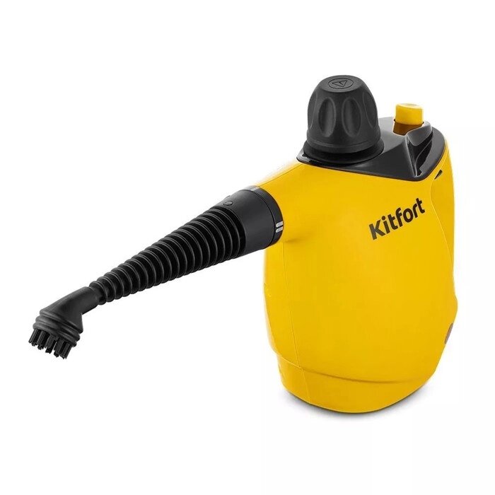 Пароочиститель Kitfort КТ-9140-1, 1050 Вт, 0.45 л, нагрев 5 мин, чёрно-желтый от компании Интернет-магазин "Flap" - фото 1