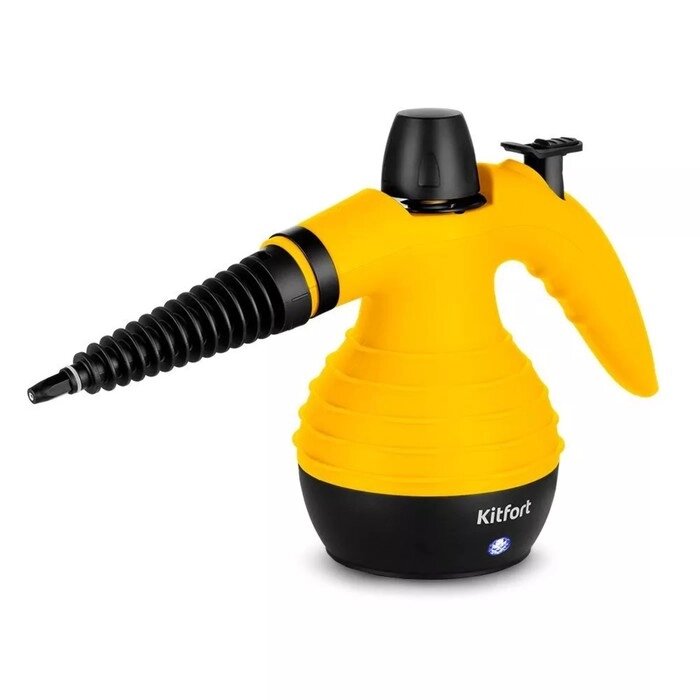 Пароочиститель Kitfort KT-9193-3, 1050 Вт, 0.35 л, 30 г/мин, нагрев 3 мин, чёрно-жёлтый от компании Интернет-магазин "Flap" - фото 1