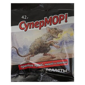 Пеллеты 'СуперМОР'против крыс, мышей и полевок, 42 г (комплект из 4 шт.)