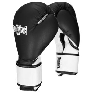 Перчатки боксёрские FIGHT EMPIRE, SPARTACUS, чёрно-белые, размер 8 oz