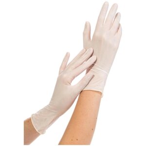 Перчатки медицинские Benovy, нитрил, нестерильные, текстурированные на пальцах, белые, размер S, 100 пар (комплект из
