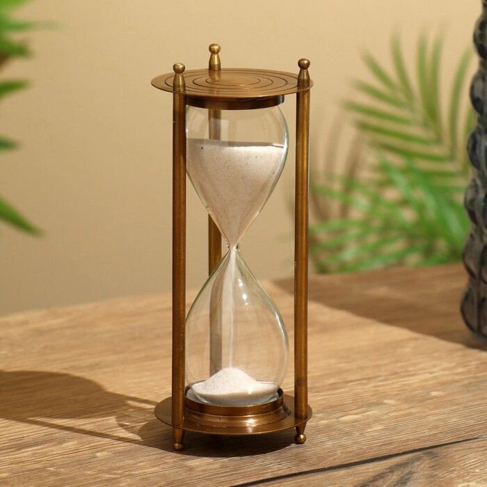 Песочные часы 19,5х7 см, латунь от компании Интернет-магазин "Flap" - фото 1
