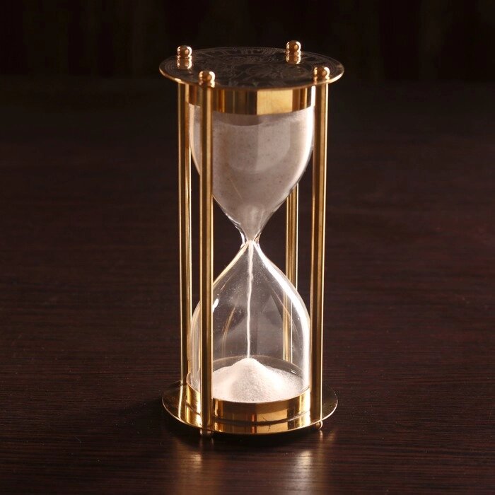 Песочные часы 'Медеия' латунь, стекло (5 мин) 7,5х7,5х15 см от компании Интернет-магазин "Flap" - фото 1