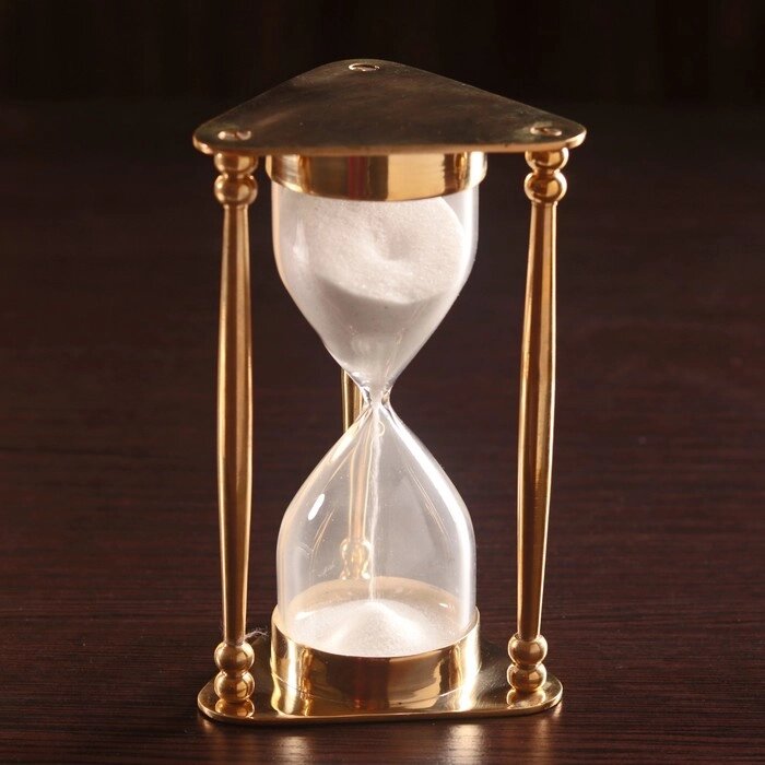 Песочные часы 'Меланта' латунь, стекло (5 мин) 8х8,5х14,5 см от компании Интернет-магазин "Flap" - фото 1