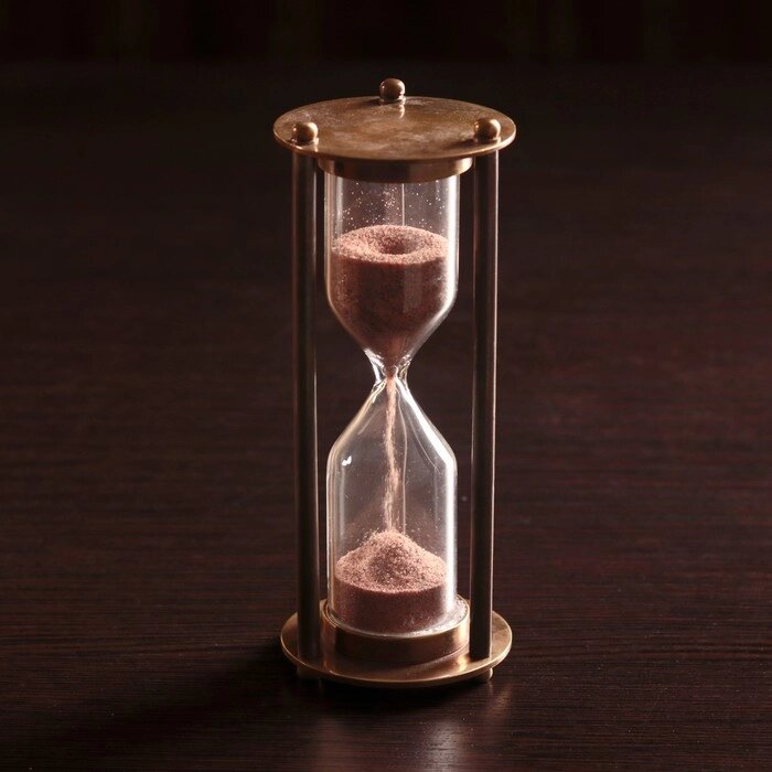 Песочные часы 'Счастье' латунь (2 мин) 5х5х12,5 см от компании Интернет-магазин "Flap" - фото 1