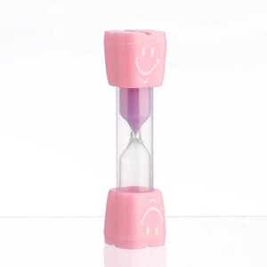 Песочные часы 'Смайл' на 3 минуты, 9 х 2.3 см, розовые