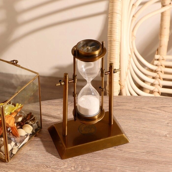 Песочные часы 'Вращение' латунь (5 мин) от компании Интернет-магазин "Flap" - фото 1