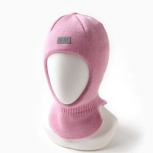 Шапка-шлем детский, цвет розовый, размер 50-52