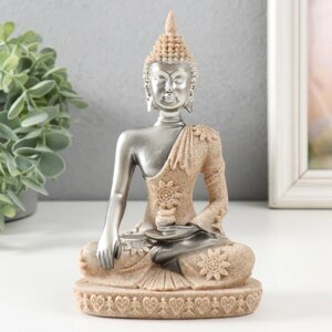 Сувенир полистоун 'Будда Мудра Бхумиспарша -Прикосновение к Земле' песочный 5,7х11,5х16,5 см