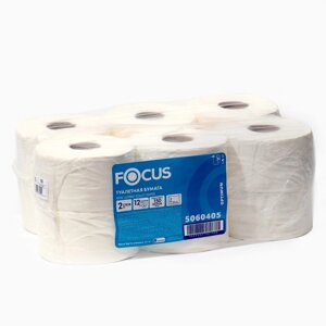Туалетная бумага для диспенсеров Focus, 2 слоя, 150 м (комплект из 12 шт.)