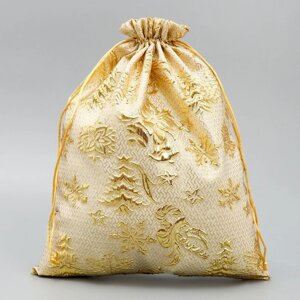 Мешочек подарочный парча 'Подарок от сердца', 30 х 40 см +/- 1.5 см (комплект из 5 шт.)