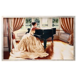 Картина 'Девушка и рояль' 66х106см рамка микс