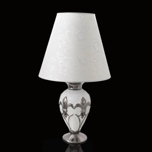 Лампа 'Морава', белая с серебром, керамика,17x17xh35 см